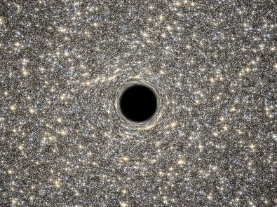 Artist’s concept of supermassive black hole within M60-UCD1